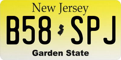 NJ license plate B58SPJ