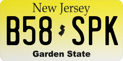 NJ license plate B58SPK