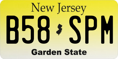 NJ license plate B58SPM