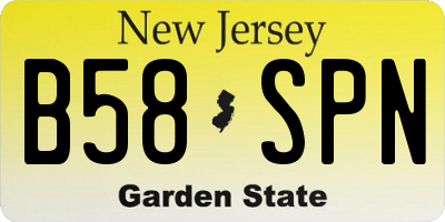 NJ license plate B58SPN