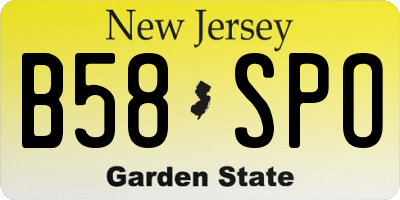 NJ license plate B58SPO