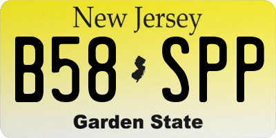 NJ license plate B58SPP