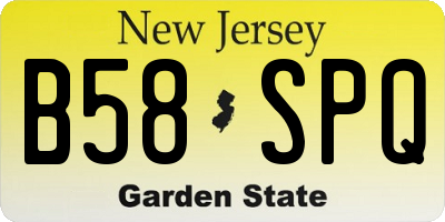 NJ license plate B58SPQ