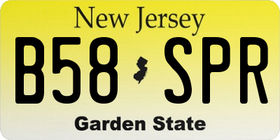 NJ license plate B58SPR
