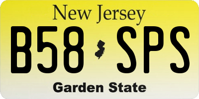NJ license plate B58SPS