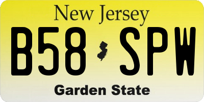 NJ license plate B58SPW