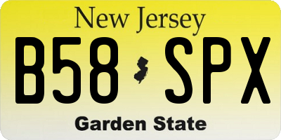 NJ license plate B58SPX