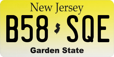 NJ license plate B58SQE