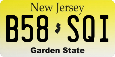 NJ license plate B58SQI