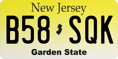 NJ license plate B58SQK