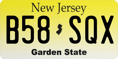NJ license plate B58SQX
