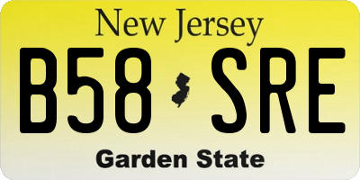 NJ license plate B58SRE