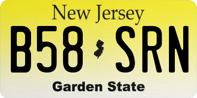 NJ license plate B58SRN