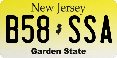NJ license plate B58SSA