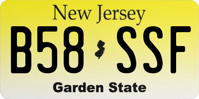 NJ license plate B58SSF
