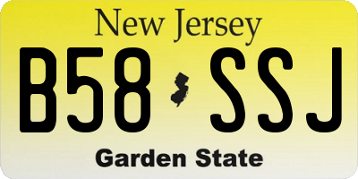 NJ license plate B58SSJ