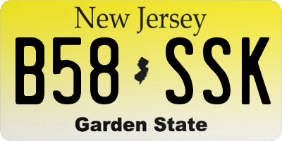 NJ license plate B58SSK