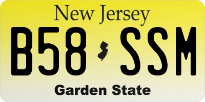 NJ license plate B58SSM