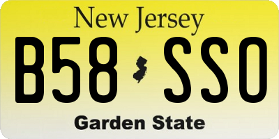 NJ license plate B58SSO