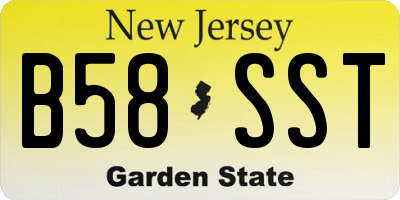 NJ license plate B58SST