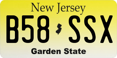 NJ license plate B58SSX