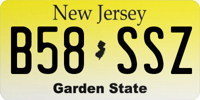 NJ license plate B58SSZ