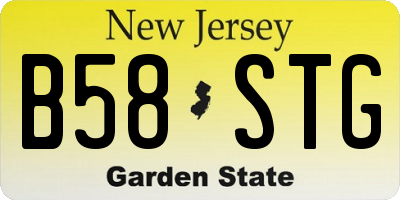 NJ license plate B58STG