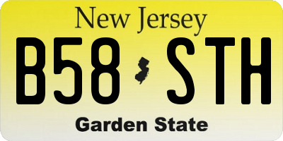 NJ license plate B58STH