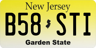 NJ license plate B58STI