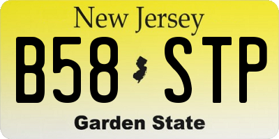 NJ license plate B58STP