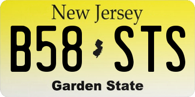 NJ license plate B58STS