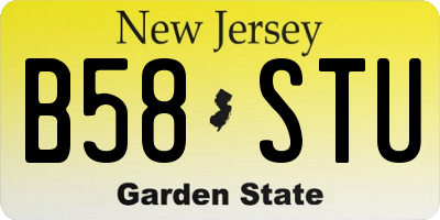 NJ license plate B58STU