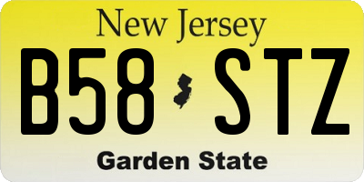 NJ license plate B58STZ
