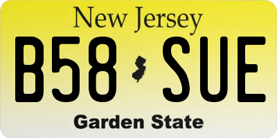 NJ license plate B58SUE