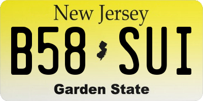 NJ license plate B58SUI