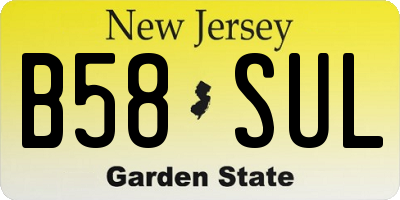 NJ license plate B58SUL