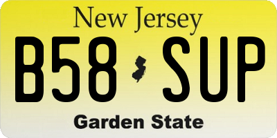 NJ license plate B58SUP