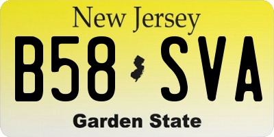NJ license plate B58SVA