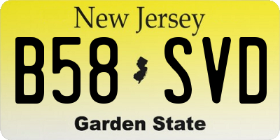 NJ license plate B58SVD