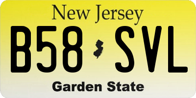NJ license plate B58SVL