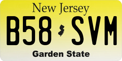 NJ license plate B58SVM