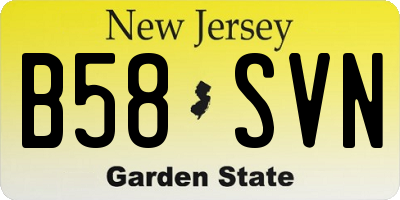 NJ license plate B58SVN
