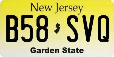 NJ license plate B58SVQ