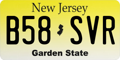NJ license plate B58SVR