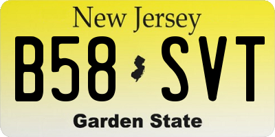 NJ license plate B58SVT