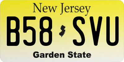 NJ license plate B58SVU