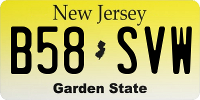 NJ license plate B58SVW