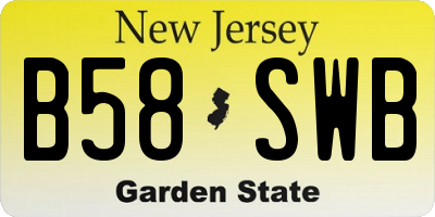 NJ license plate B58SWB