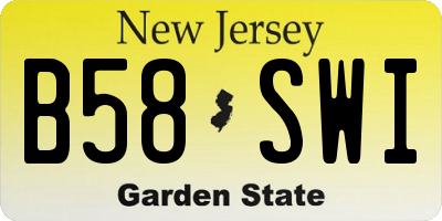 NJ license plate B58SWI
