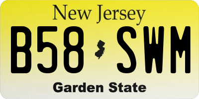 NJ license plate B58SWM